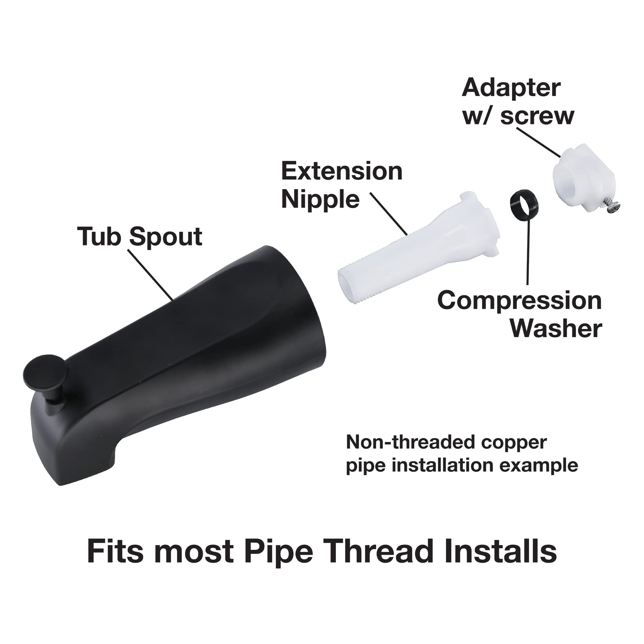 Danco 11079 Tub Spout, Matte Black - Image 5