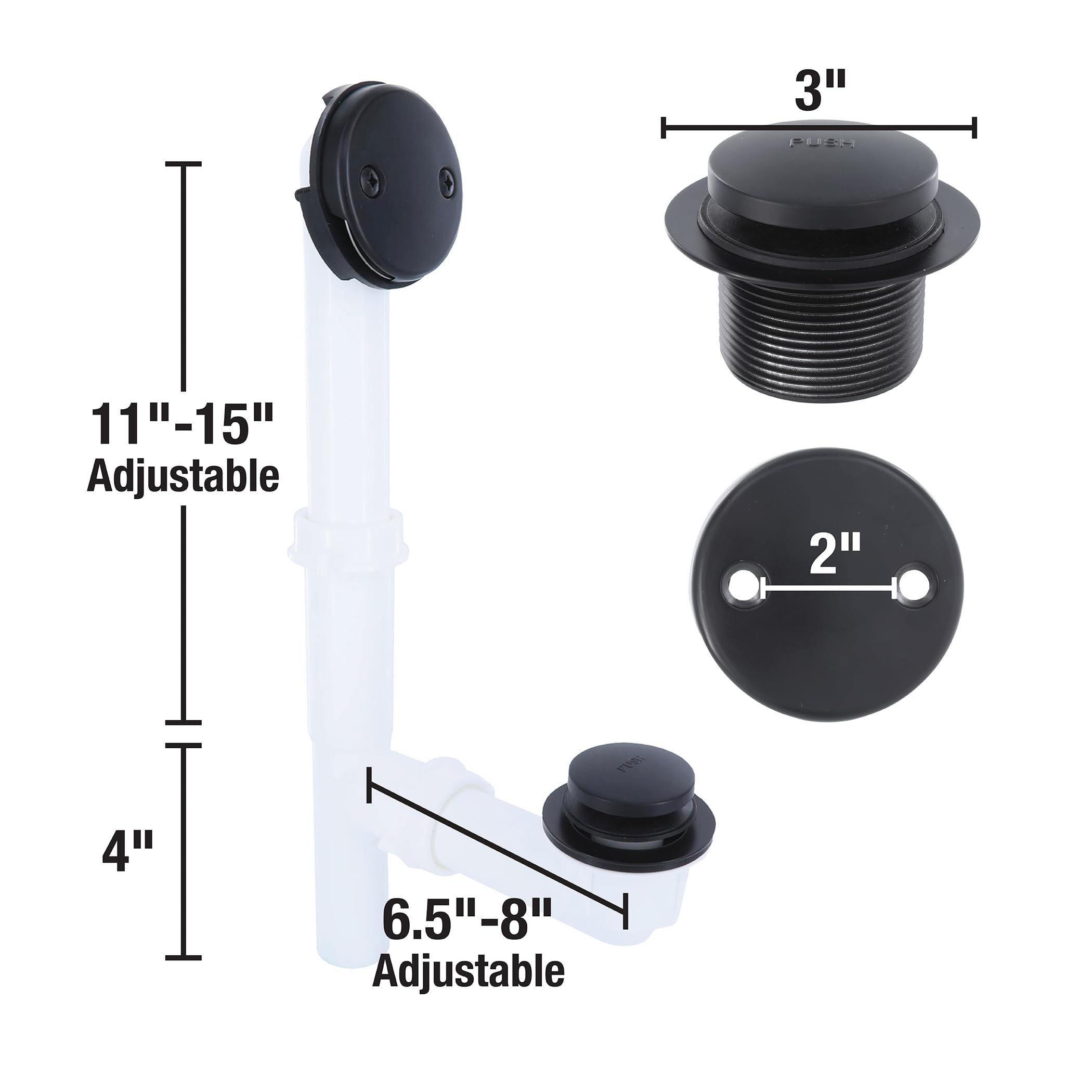 Danco Touch-Toe Drain Kit in Matte Black (12099) - Image 4