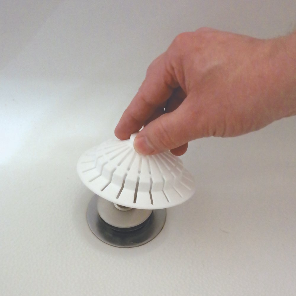 DANCO Universal Bathroom Bathtub Suction Cup Hair Catcher Strainer and Snare | Fits Lift & Turn, Push Button & Trip Lever Bathtub Drains | White (10771) - Image 7